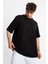 Erkek/ Oversize O-Yaka T-Shirt Basuelto - Siyah 3