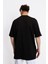Erkek/ Oversize O-Yaka T-Shirt Basuelto - Siyah 4