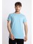 Erkek/ O-Yaka Cepli T-Shirt Bolsillo - Açık Mavi 1