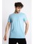 Erkek/ O-Yaka Cepli T-Shirt Bolsillo - Açık Mavi 2