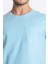 Erkek/ O-Yaka Cepli T-Shirt Bolsillo - Açık Mavi 4