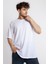 Erkek/ Oversize O-Yaka T-Shirt Basuelto - Beyaz 2