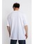 Erkek/ Oversize O-Yaka T-Shirt Basuelto - Beyaz 4