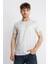 Erkek/ O-Yaka Cepli T-Shirt Bolsillo - Gri Melanj 1