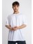 Erkek/ Oversize O-Yaka T-Shirt Basuelto - Beyaz 3