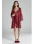 6015 Kadın Dantelli Saten 6'lı Set-Bordo 1