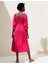 Regular Fit Midi Keten Elbise 4