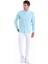 Su Yeşili Comfort Fit Düz 100% Pamuk Slim Yaka Uzun Kollu Casual Oxford Gömlek 4