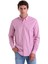 Pembe Ç. Slim Fit Çizgili Slim Yaka Pamuklu Uzun Kollu Casual Gömlek 1