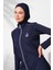 Uzunkollu Fermuarlı Tesettür Mayo Lacivert 231924 5