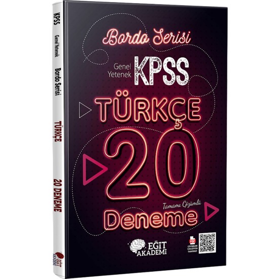 Mehmet Eğit KPSS Türkçe Tamamı Çözümlü 20 Bordo Deneme Kitabı