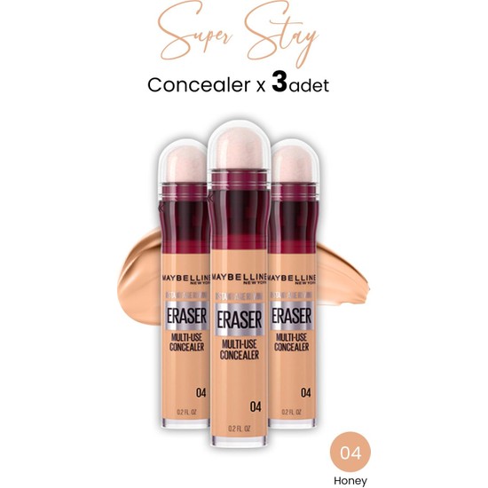 Maybelline New York Eraser Multi Use Concealer 04 Honey x 3 Fiyatı