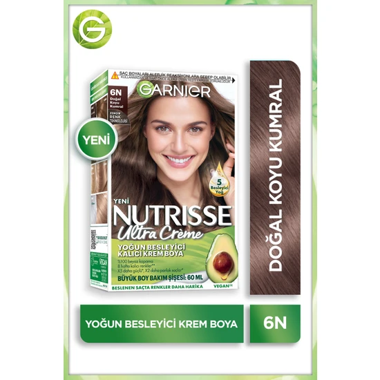 hepsiburada Garnier Nutrisse Yoğun Besleyici Kalıcı Krem Saç Boyası 6n Doğal Koyu Kumral hepsiburada Garnier Nutrisse Yoğun Besleyici Kalıcı Krem Saç Boyası 6n Doğal Koyu Kumral