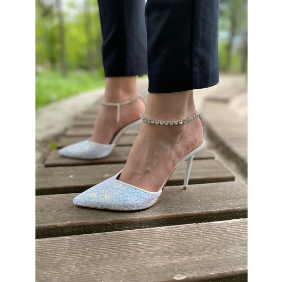 Nail Shoes Yıldız Prenses Samira Topuklu Ayakkabı Beyaz