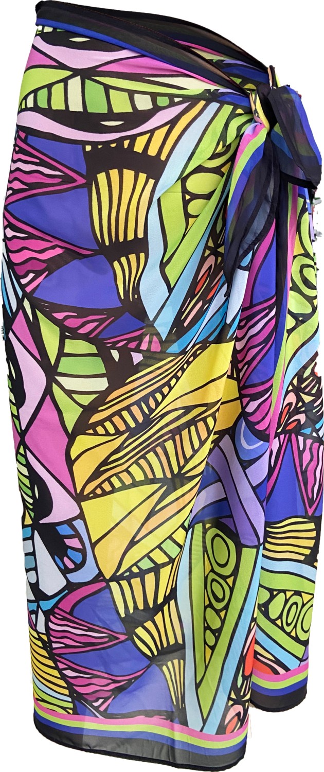 Bolder Emily Abstract Ipek Şifon Pareo görsel 2