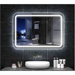 Bonus Home MODERNO  Kumlamalı Ledli Banyo Aynası 80 x 60 cm Cam Malzeme ile Şık Tasarım