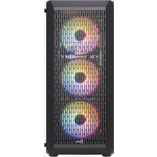 Aerocool Beam 500W 4X12CM Frgb LED Fanlı, Mesh Ön Panel, Temperli Cam Yan Panel, USB 3.0 Atx Bilgisayar Kasası (AE-BEAM-500)