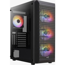 Aerocool Beam 500W 4X12CM Frgb LED Fanlı, Mesh Ön Panel, Temperli Cam Yan Panel, USB 3.0 Atx Bilgisayar Kasası (AE-BEAM-500)