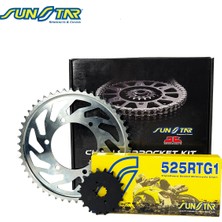 Honda Zincir Dişli Seti Trıumph Bonnevılle T100 (865 Cc)  (2006-2015) / Zincir : Sunstar 525RTG1 (GOLD)-104 / Dişli: Sunstar (18T) - Jt (43T)