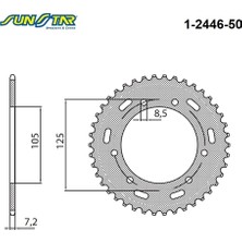 Honda Arka Dişli / Yamaha / Xt x / 125CC / (Dişli Sayısı : Orijinal+2) / 2005-2006-2007-2008-2009-2010-2011