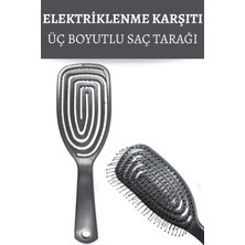 Lovendas 2 Adet Set Pro Üç Boyutlu Saç Fırçası Tarak 2 Tasarım Birarada Hareketli Kanallar