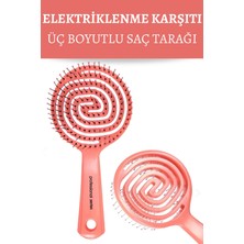 Lovendas 2 Adet Set Pro Üç Boyutlu Saç Fırçası Tarak 2 Tasarım Birarada Hareketli Kanallar