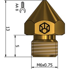 egc Teknoloji Csa 0.6mm Creality CR-10S Pro/cr-10 Max Nozzle