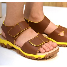 Prego (Arzen) Ortapedi Termo Kaymaz Taban Cırtlı Erkek Çocuk Sandalet Kahve