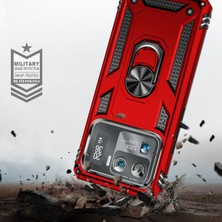 Case 4U Xiaomi Mi 11 Ultra Kılıf Armor Serisi Vega Tank Zırh Metal Yüzüklü Standlı Kırmızı