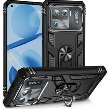 Case 4U Xiaomi Mi 11 Ultra Kılıf Armor Serisi Vega Tank Zırh Metal Yüzüklü Standlı