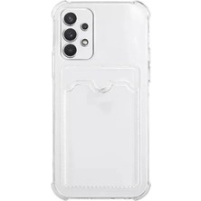 Case World Samsung Galaxy A73 Kapak Kamera Korumalı Kartlıklı Darbe Emici Özellikli Şeffaf Silikon Kılıf