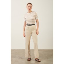 Parkkaron Beli Lastikli Geniş Paça Pantolon
