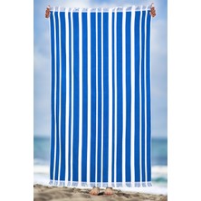 Homelover Pamuklu Çizgili Püsküllü 100x170 Büyük Boy Plaj Havlusu
