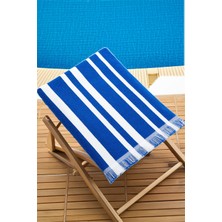 Homelover Pamuklu Çizgili Püsküllü 100x170 Büyük Boy Plaj Havlusu