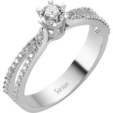 Sirius Pırlanta F Renk Toplam 0,55 Karat Pırlanta Tektaş Yüzük 0417R0107