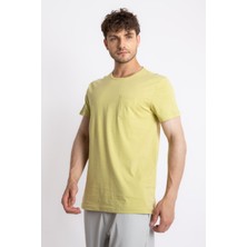 Adam Boxes Erkek O-Yaka Cepli T-Shirt Bolsillo - Açık Haki