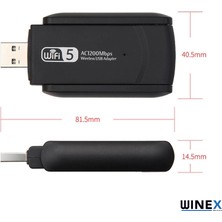 Global Wifi5 AC1300MBPS 2.4g+5g Wifi Dongle USB 3.0 Adaptör WNE0004