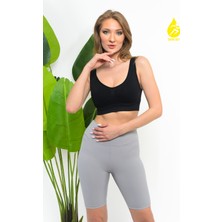 Sauna Suit Kadın Modal Crop Top Büstiyer Toparlayıcı Seamless Dikişsiz Kalın Askılı Örme Bustiyer