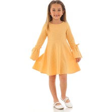 Zepkids Kız Çocuk Sarı Renkli Uzun Kol Elbise