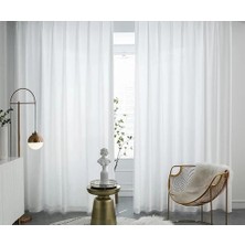 Taç Lüx Atlas Saten Beyaz Güneşlik Perde - 200 x 270 cm