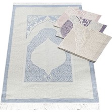 İkranur Hediyelik Silindir Kutu (18X10), Seccade, Inci Tesbihli Set-Mavi