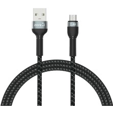 Space-M Samsung Şarj Kablosu 2.4 A Mikro USB Hızlı Şarj Kablosu 1 Metre Hasır Örgü Kablo