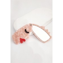 New Obsessions Lüks Asetat Makyaj Çanta Aynası Pembe Renkli Yüz Şeklinde Çevre Dostu