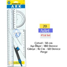 Ark Çizim Seti 30 cm Cetvelli 4 Parça 20 Adet