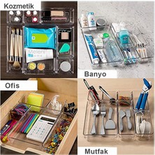 Meleni Home 5'li Set Banyo Kozmetik Takı Düzenleyici Makyaj Organizer - Modüler Çekmece Içi Düzenleyici