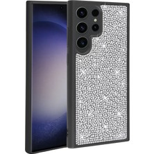 Case 4U Samsung Galaxy S23 Ultra Kılıf Parlak Taşlı Tasarım Ston Kapak