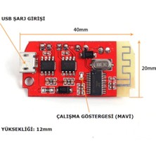 Hubstein CT14 Bluetooth Amfi Devresi 5V 2X5W Şarj Edilebilir Amfi Modülü