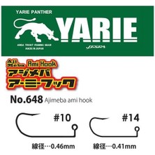 Yarie NO.648 Ajimeba Ami Jig Hook Lrf Jighead Iğnesi No: 14