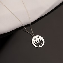 Dkmn Silver Panda Şekilli Unisex 925 Ayar Gümüş Kolye
