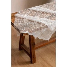 Aleyna Home Taç Şantuk Kullanıma Hazır Ekstraforlu Pilesiz Örme Tül Perde Tek Kanat - Krem 160 x 270 cm